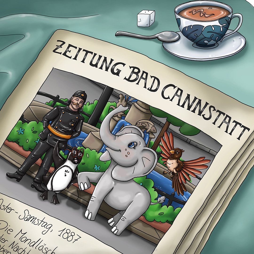 Zeitungsartikel der Zeitung Bad Cannstatt von 1887 über die Mondlöscher